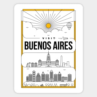 Buenos Aires Minimal Lineal Poster Magnet